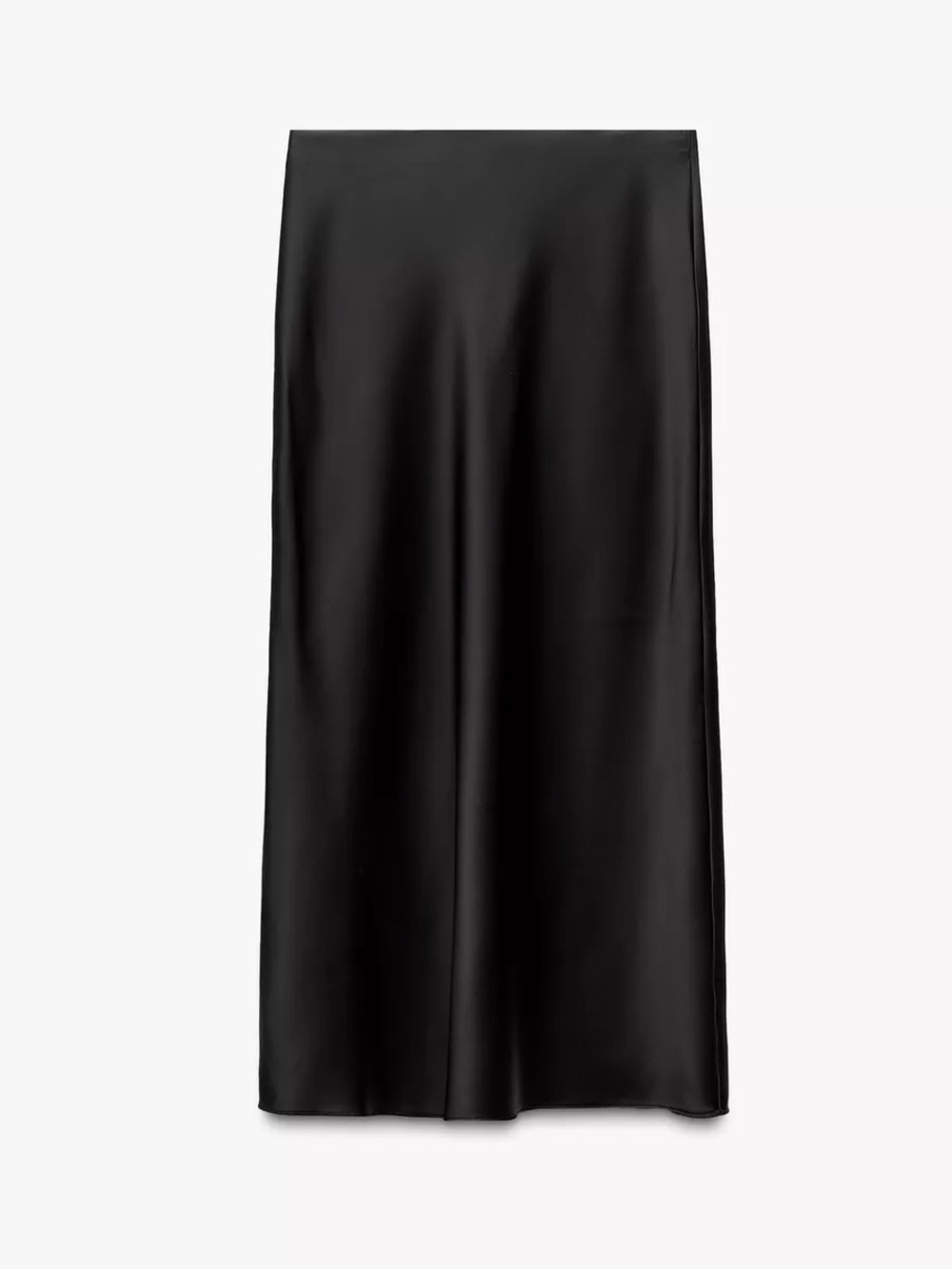 Zara Black Satin Maxi Skirt